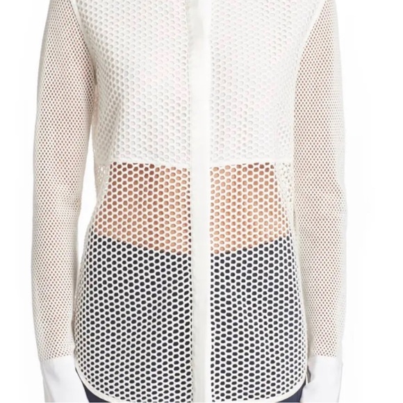 Navy Rag & Bone Mesh Shirt - Picture 2 of 7